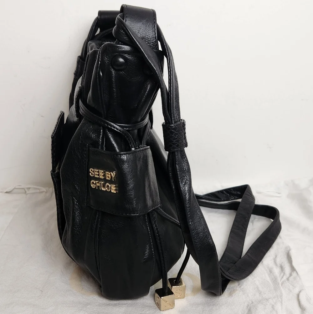 Chloe Snakeskin Leather Bucket Purse - Picture 5 of 15